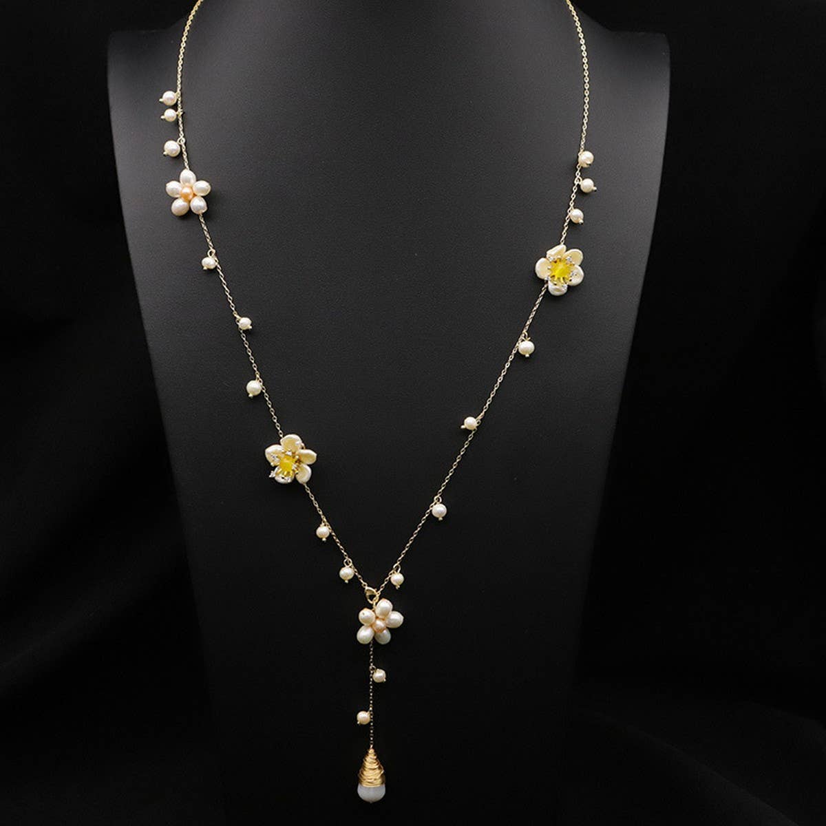 SIMPLE AND ELEGANT HIGH-END BOW PEARL NECKLACE