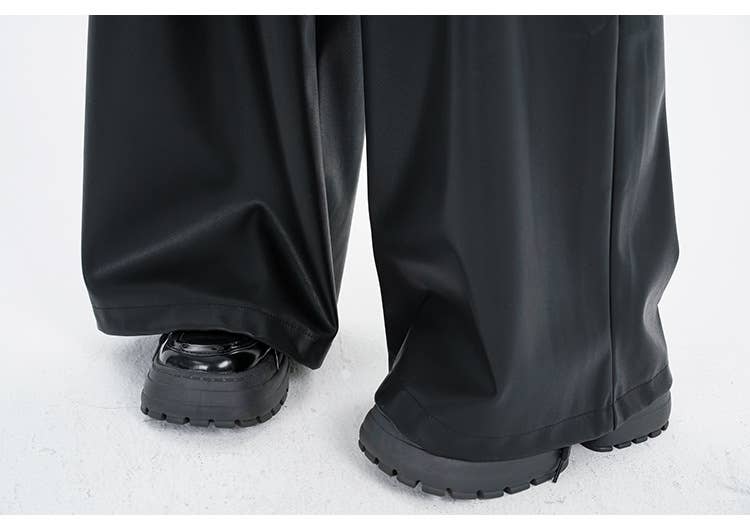 Retro and versatile casual PU leather pants