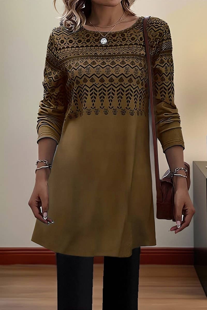 CWOSWL07564_BRUSHED LONG-SLEEVED PRINTED KNITTED PULLOVER