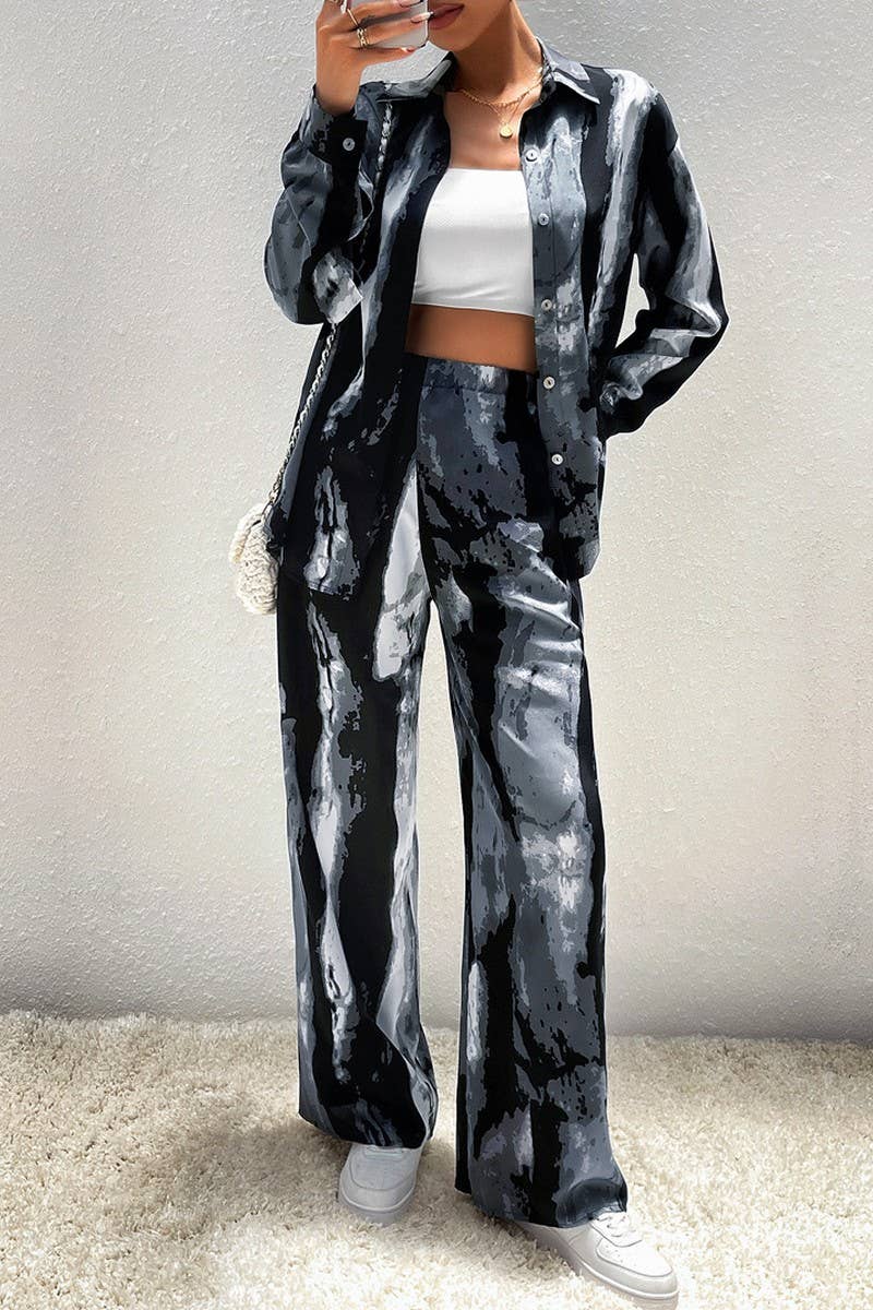 WOMENS CASUAL SUIT LONG SLEEVED TOP AND PANTS_CWTBLL0341