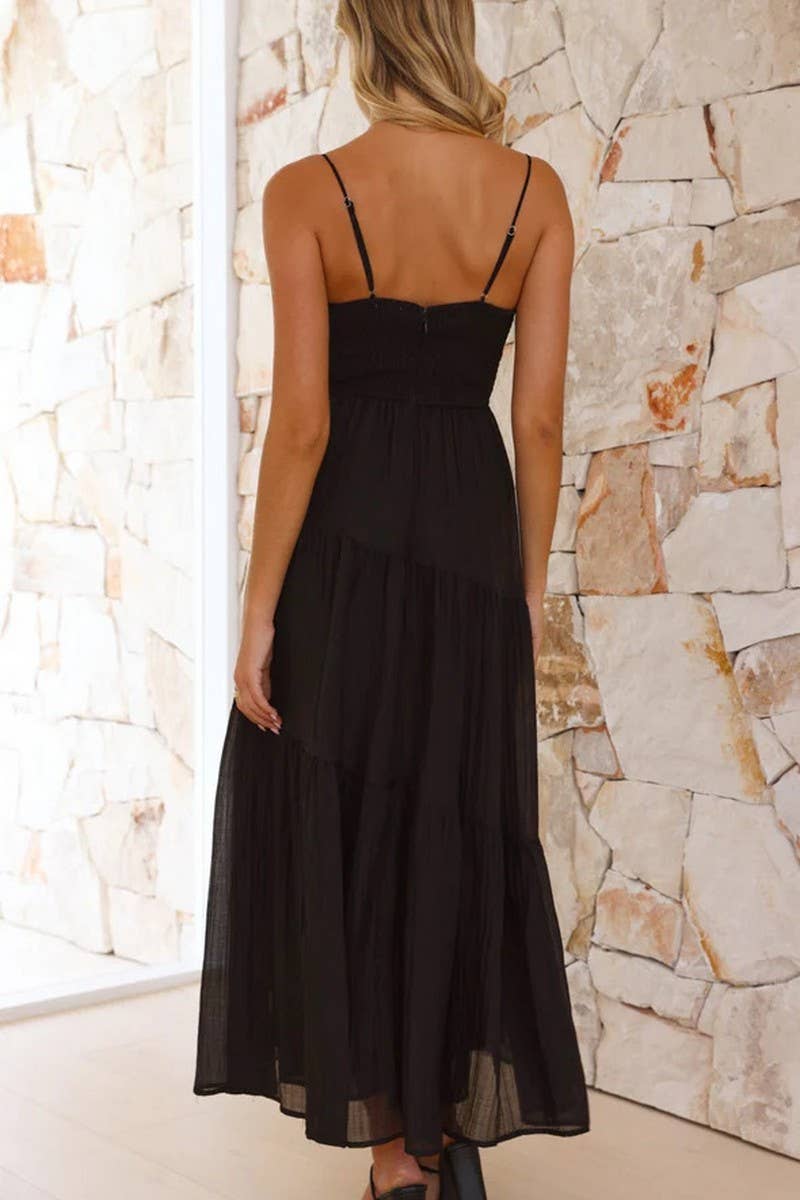 CWDMD5650_SLEEVELESS BACKLESS TIE STRAP MAXI FLARE DRESS