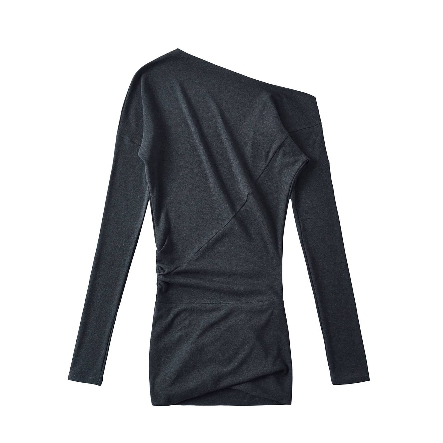 American retro one-shoulder long-sleeved dress