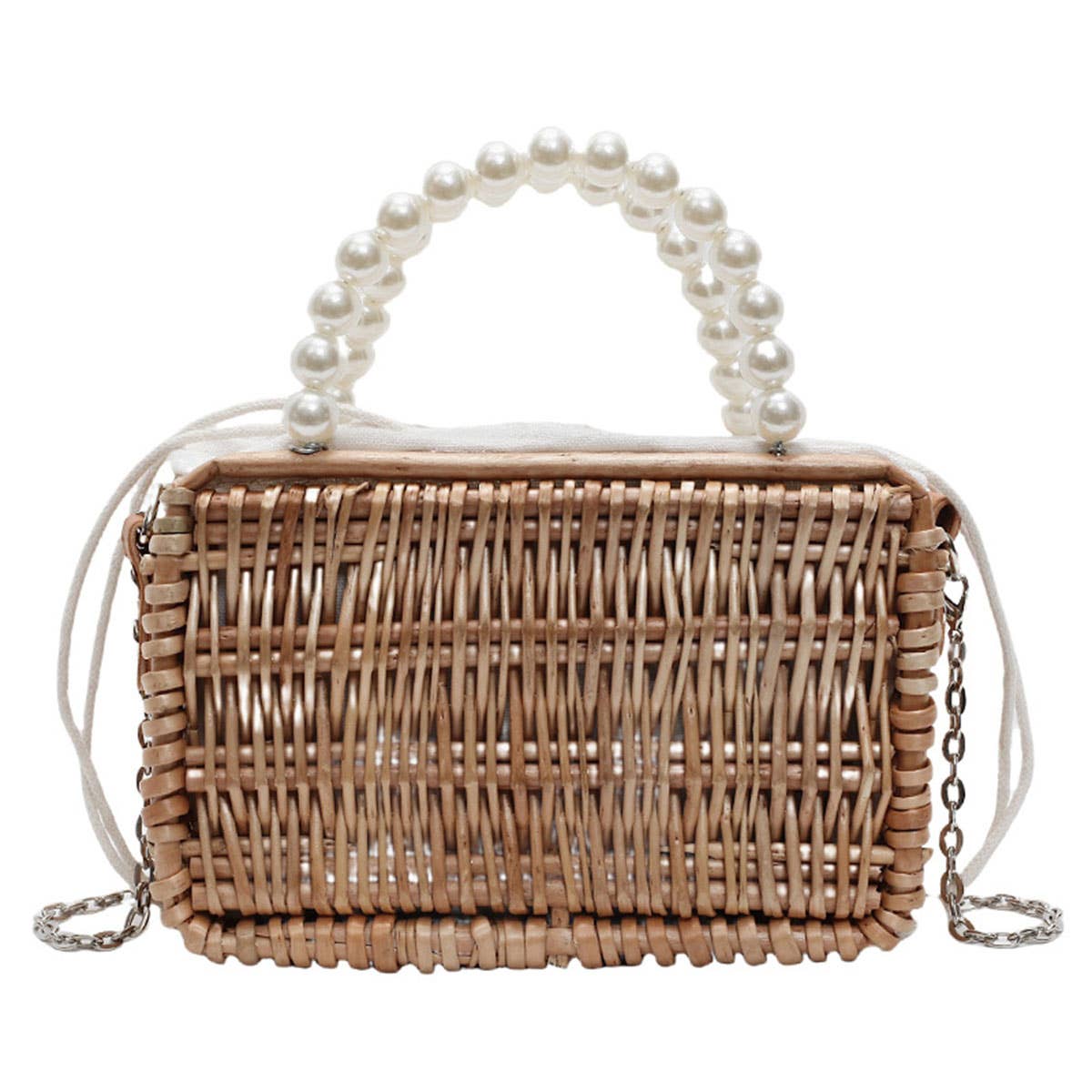 Fashionable perforated beach basket bag