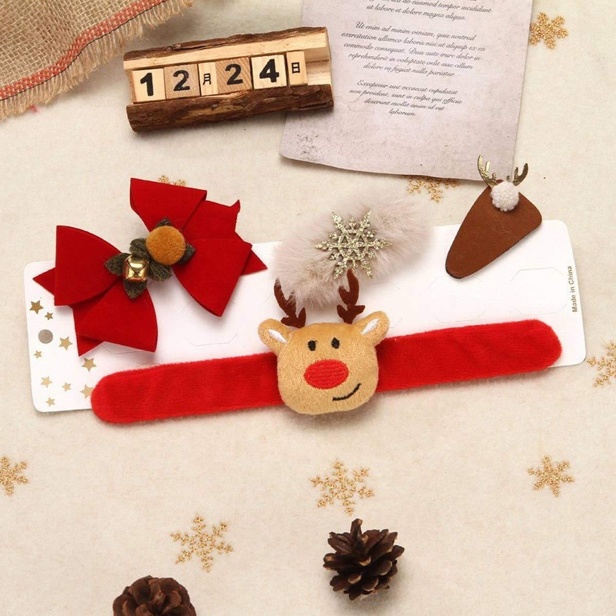 CHRISTMAS GIFT CLAPPING RING SETHAIRPIN DECORATION