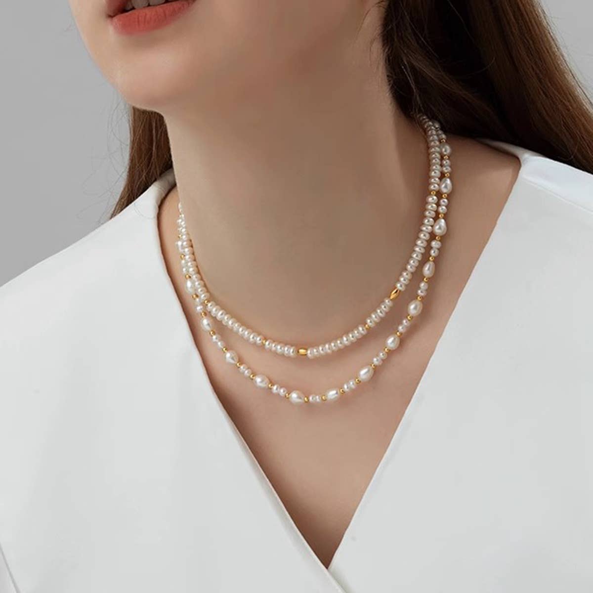 Fashionable double-layered collarbone chain