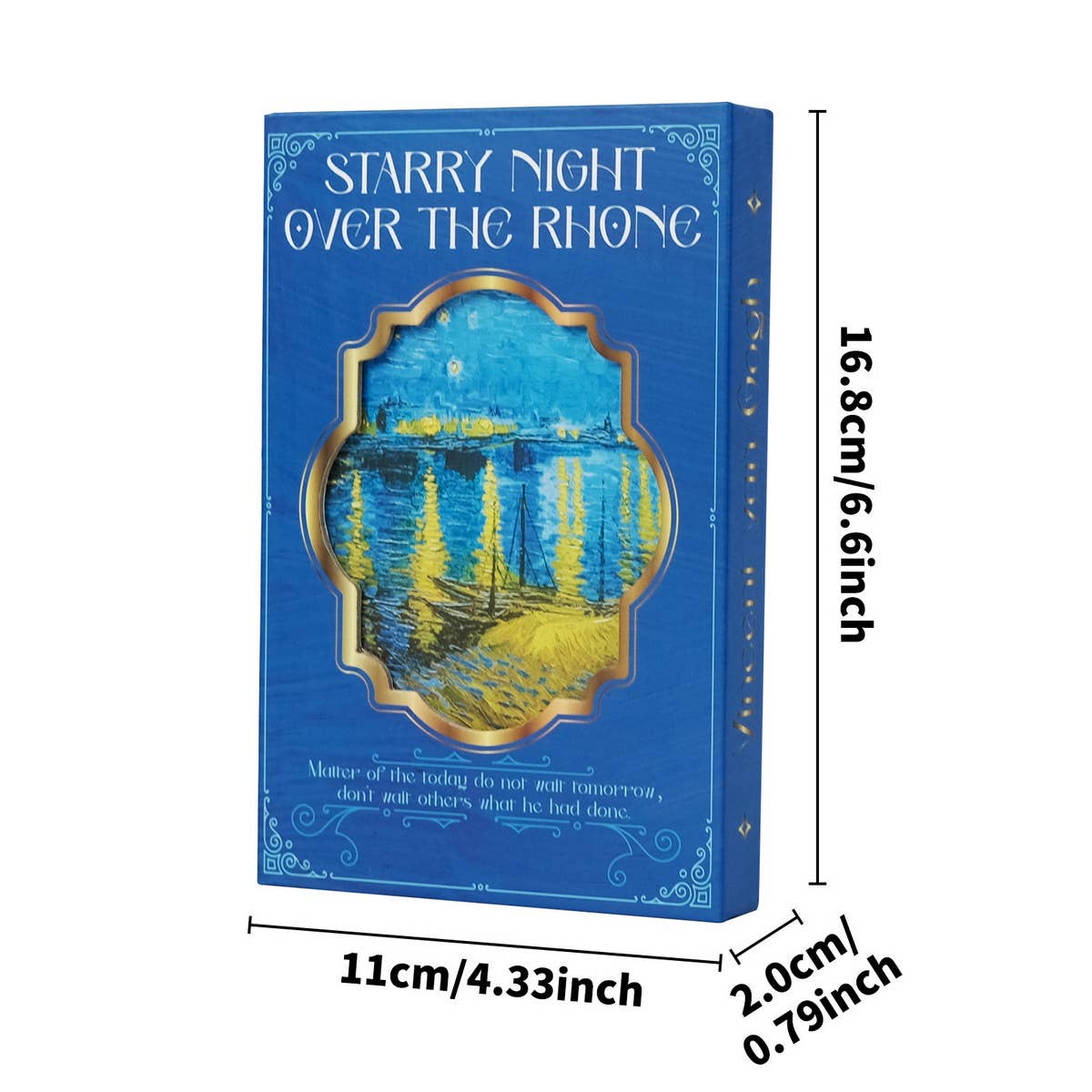 VINTAGE OIL PAINTING STAR AND MOON BLUE NOTEBOOK