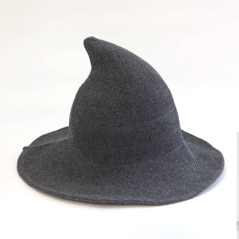 HALLOWEEN FOLDING KNIT HAT PEAKED WITCH HAT