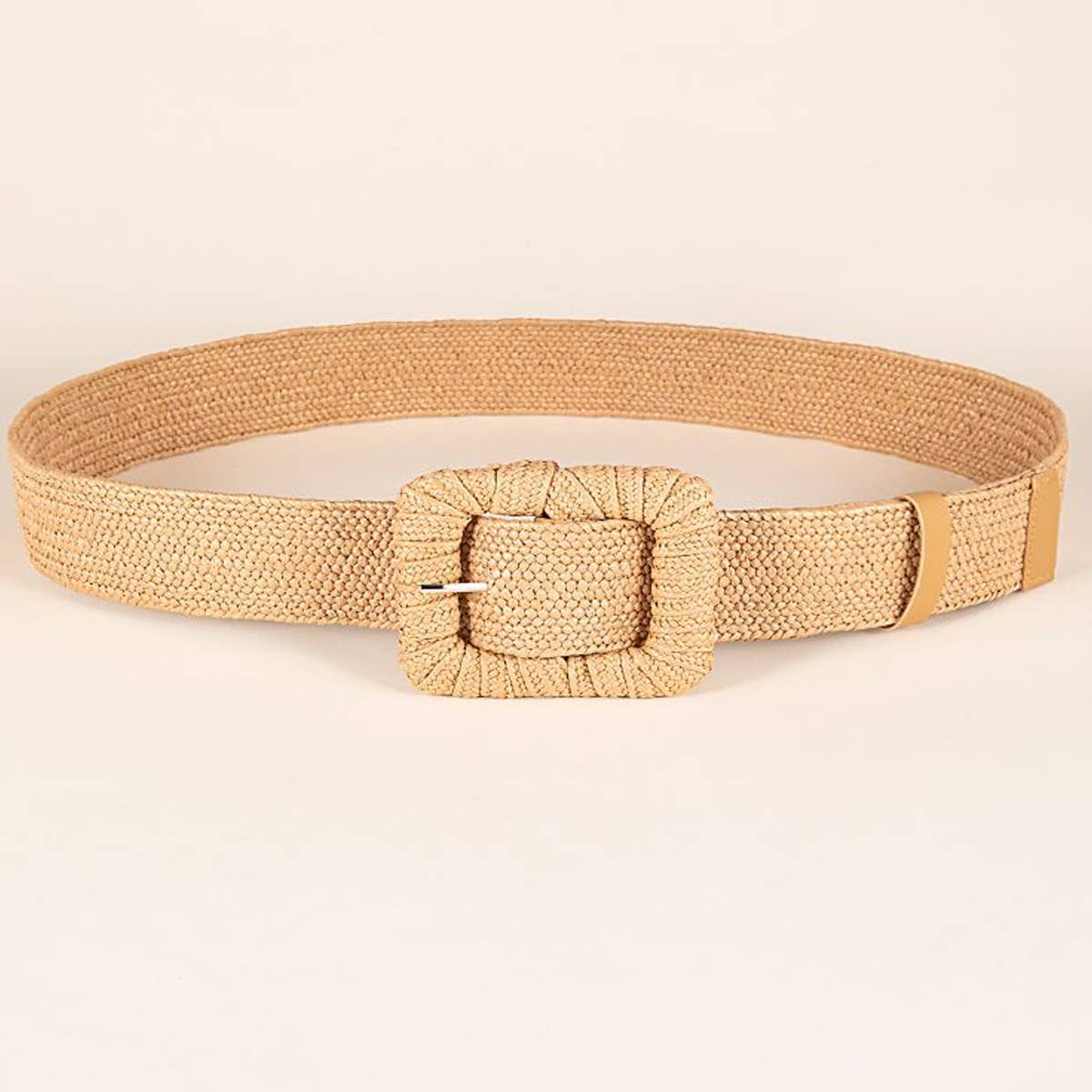 WOVEN SQUARE BUCKLE ELASTIC WAISTBAND_CWABE0438