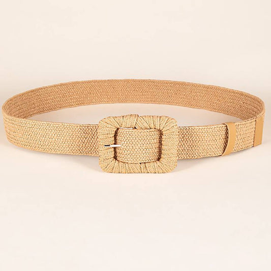 WOVEN SQUARE BUCKLE ELASTIC WAISTBAND_CWABE0438