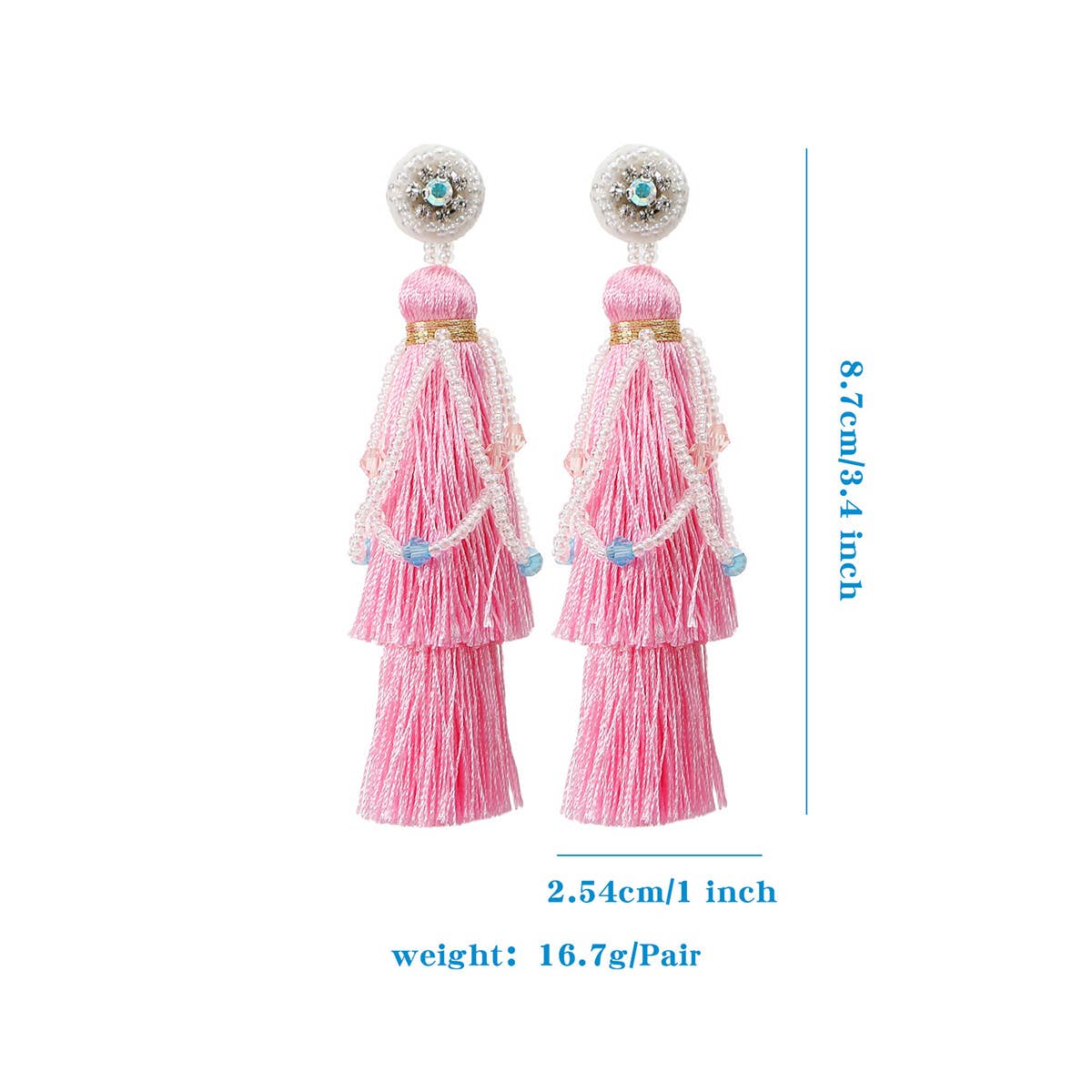 MINT MAMBO STYLE TRANSPARENT TASSEL EARRINGS