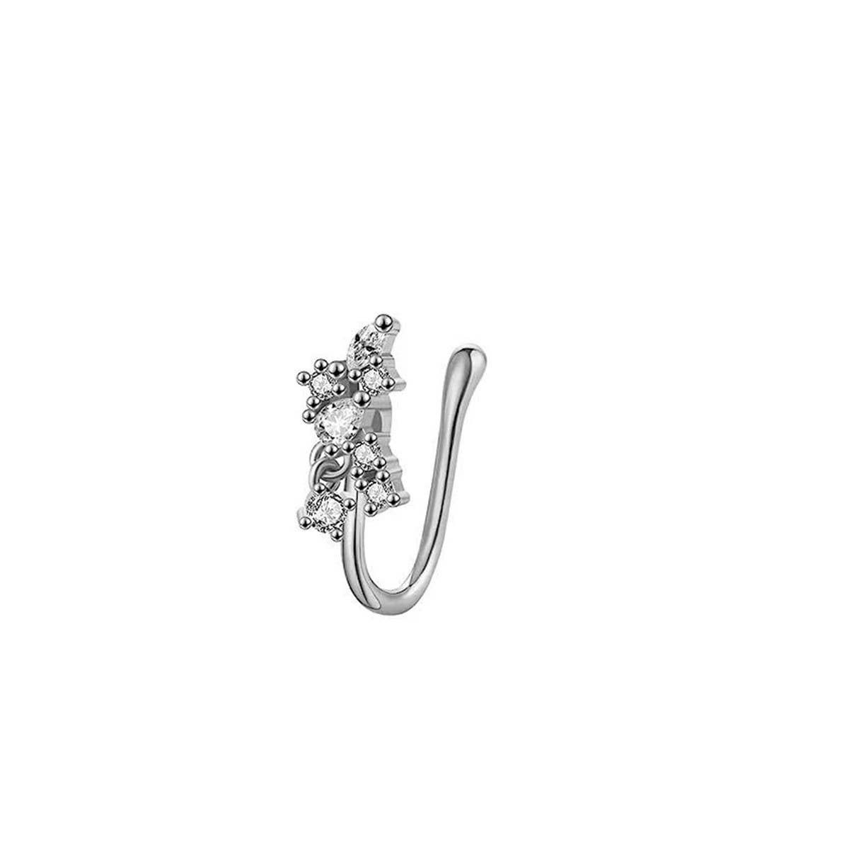 Fake Nose Ring Clip-On with Sparkling Zircon_CWMM9512