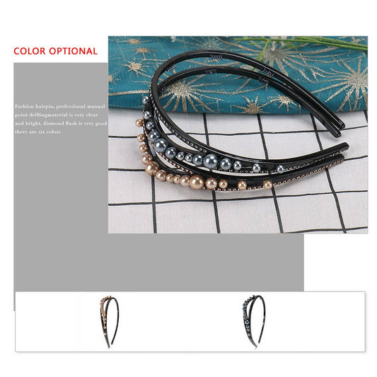 ACETATE GEOMETRIC BLACK PEARL HEADBAND_CWAHA4360