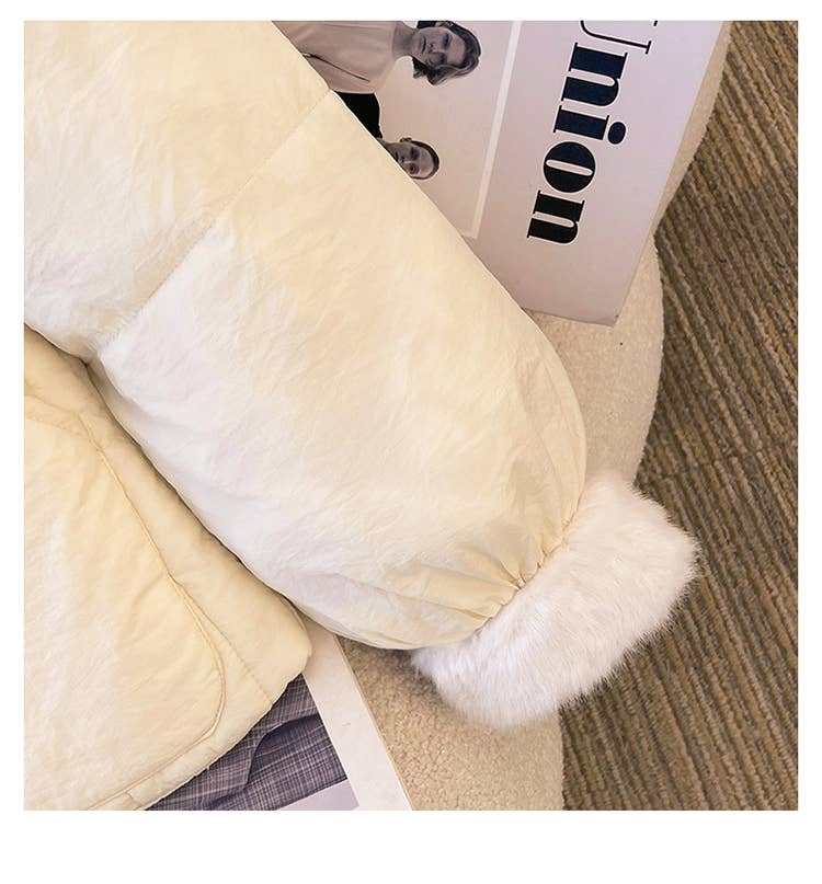 Turn-over collar loose cotton-padded jacket