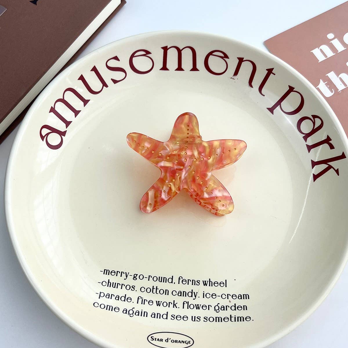 Simple Starfish Acetate Ocean Hair Claw Clip_CWAHA5962