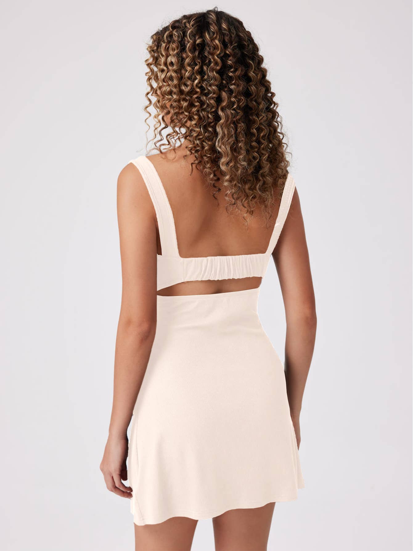 Sexy chic backless waist-cinching A-line dress