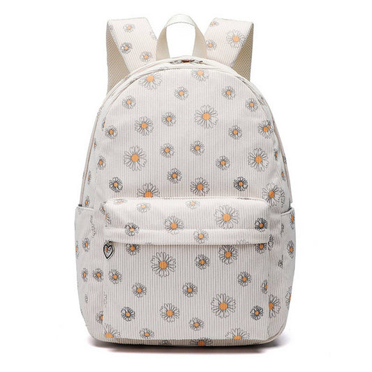 Corduroy Floral Backpacks for School Girls ? Large_CWAB5386