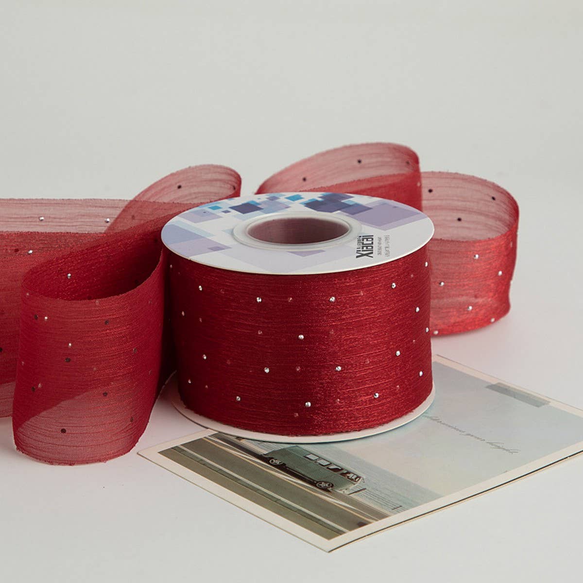 SILVER DOT HOT DIAMOND RIBBON BOW DIY RIBBON