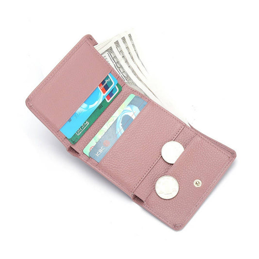 TOP LAYER COWHIDE SIMPLE FOLDING THINLEATHER WALLET_CWAB3823