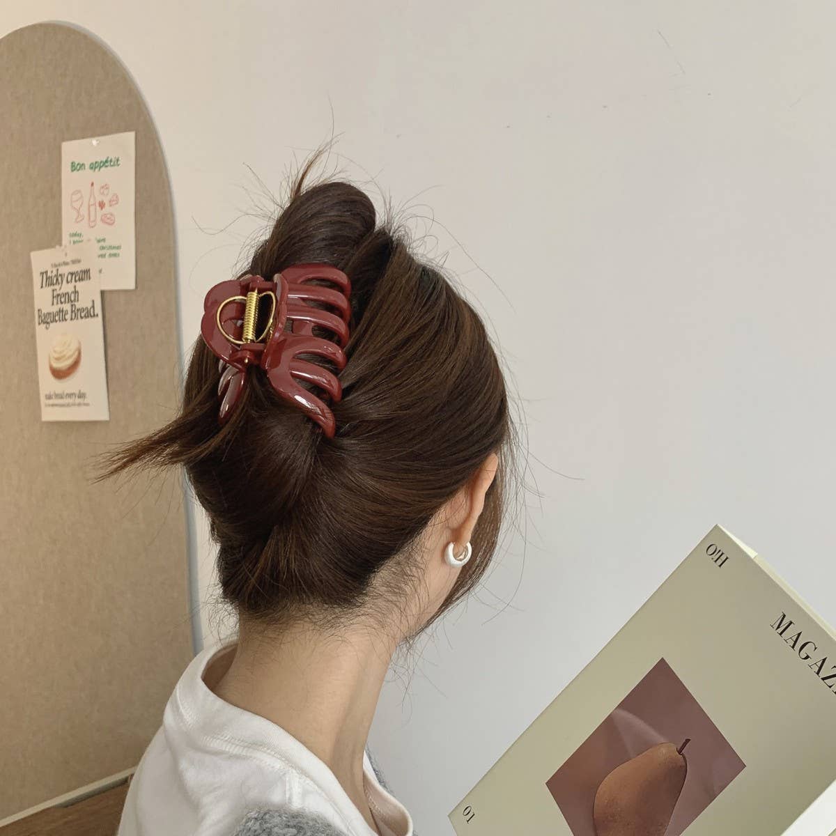 CWAHA4448_NEW RED ELEGANT AND HIGH-END HAIRPIN