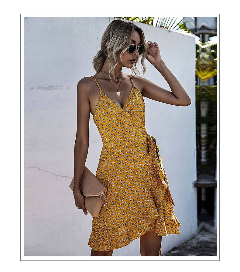 Print irregular one-piece dress