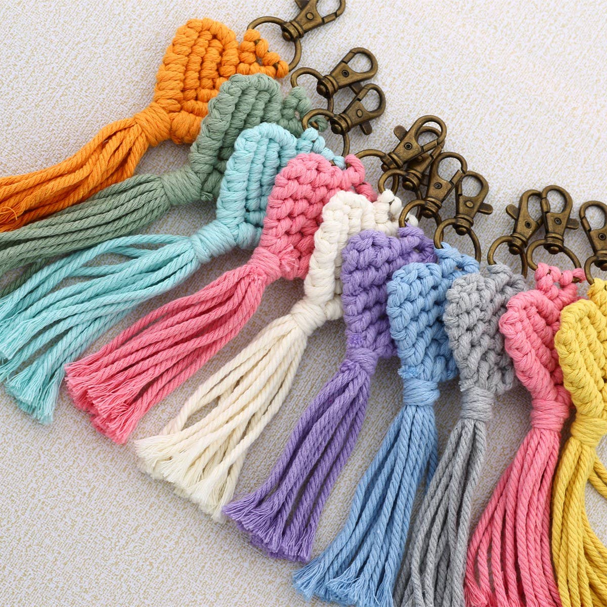 OVE Pendant Woven Keychain Colorful Heart Charm_CWMM6876