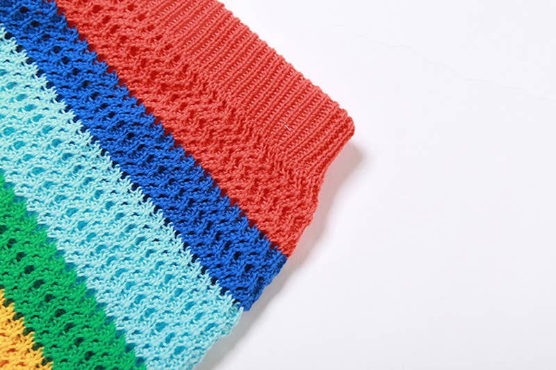 SEXY HOLLOW KNIT HIGH-WAISTED SLIM-FIT DRESS