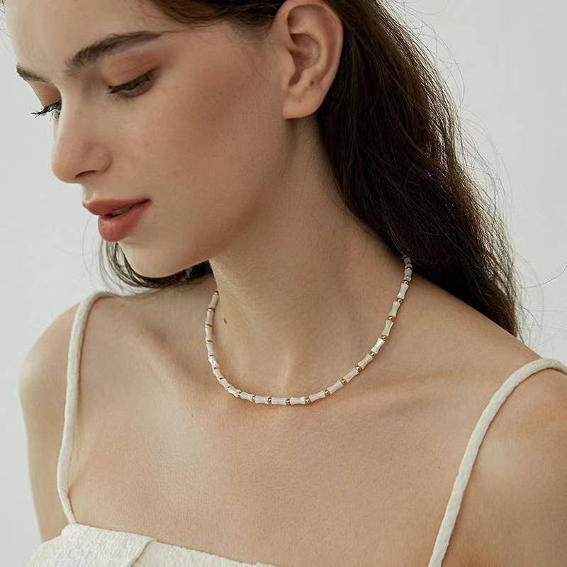 High-end natural bamboo joint necklace