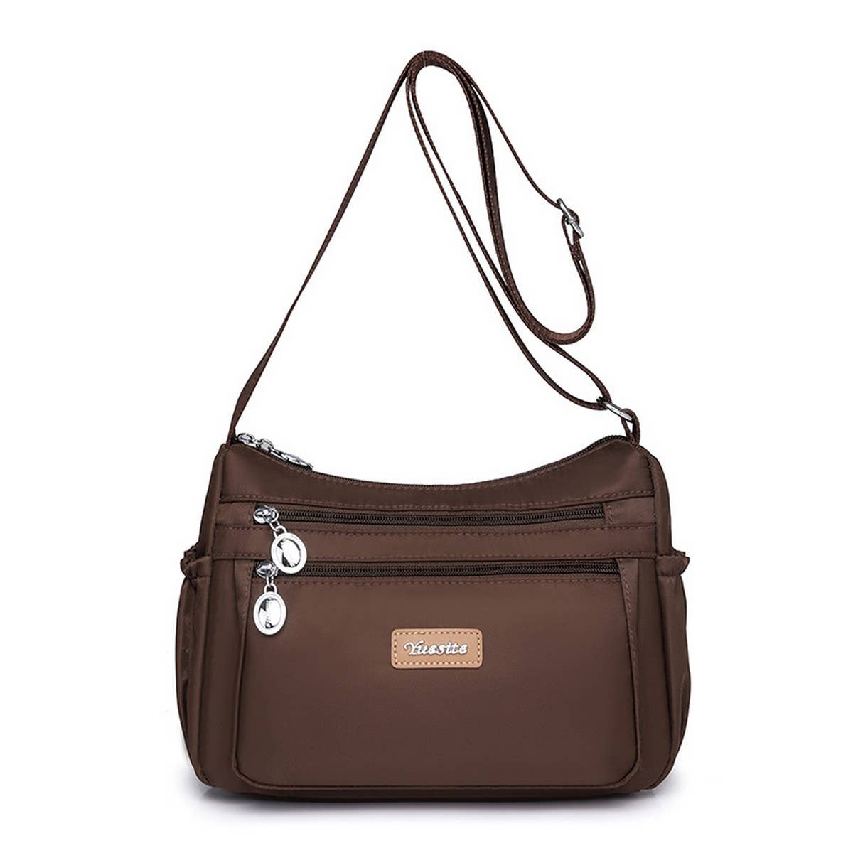 MULTI-COMPARTMENT NYLON SHOULDER AND CROSSBODY BAG