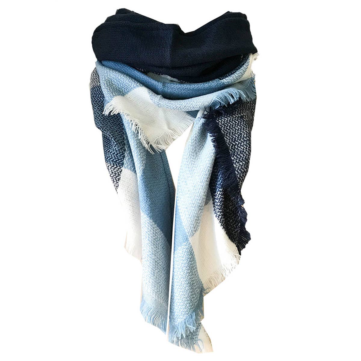 Rainbow Plaid Scarf ??Triangle Winter Shawl_CWASC0116