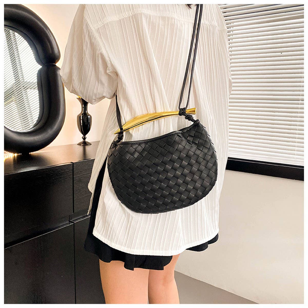 BRAID CROSSBODY BAG SARDINE BAG WOVEN HANDBAG_CWAB1911