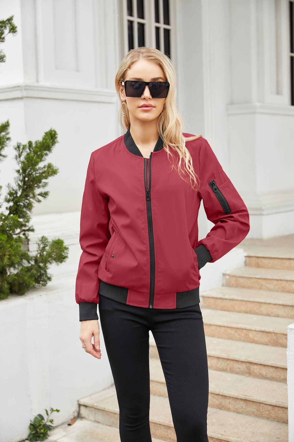 Women's thin stand-up collar baseball uniform