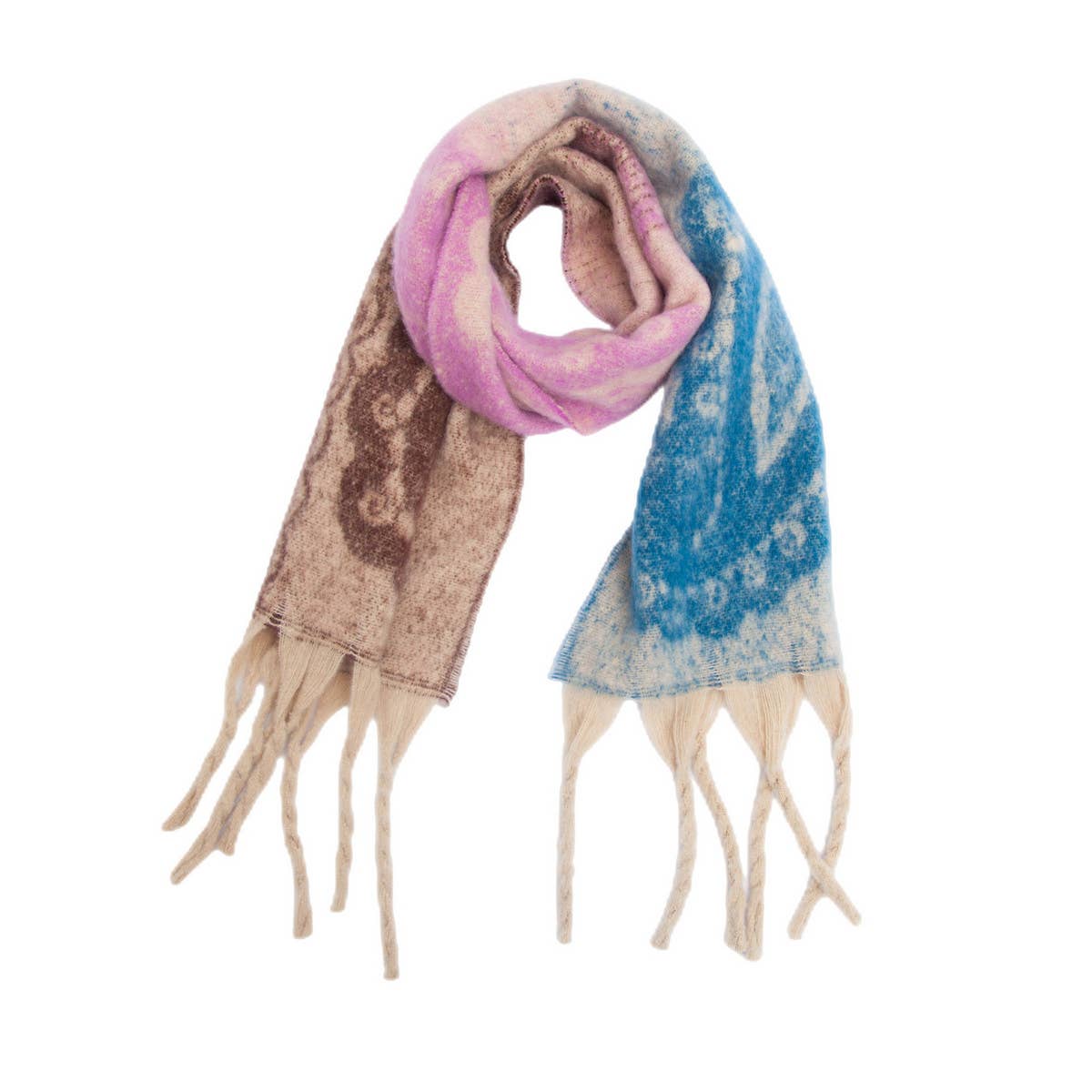 Paisley Jacquard Scarf ??Thick Fringe Winter Shawl_CWASC0857