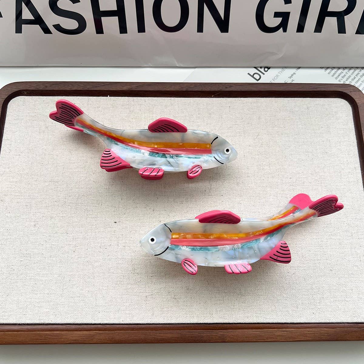 Rainbow Fish Hair Claw ??Ocean Style Acetate Clip_CWAHA5766
