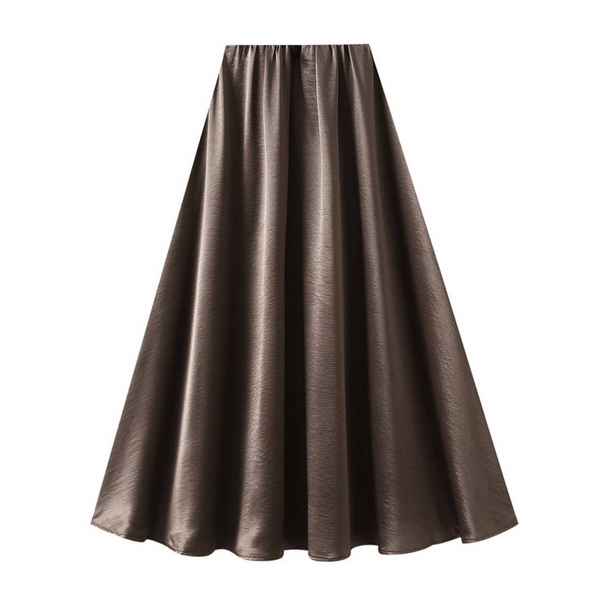 SATIN DRAPE MAXI SKIRT A-LINE SKIRT