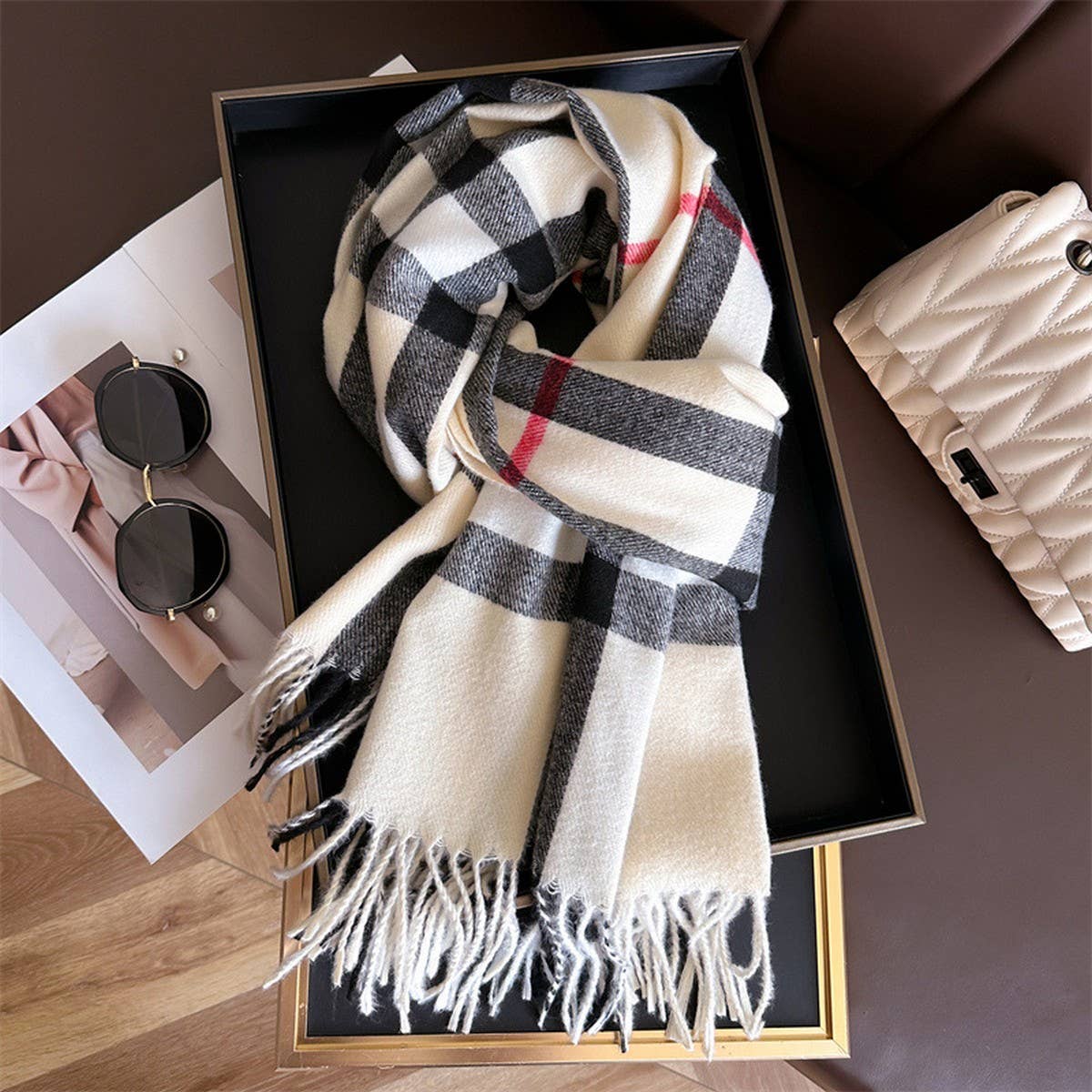 Classic Tartan Warm Scarf for Fall and Winter