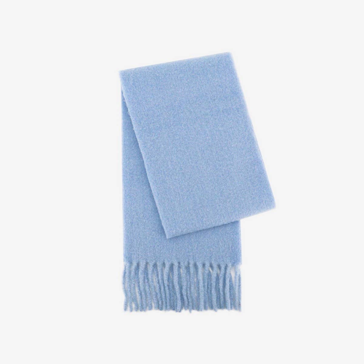 Iceland Blue Wool Scarf ? Long Winter Tassel Wrap