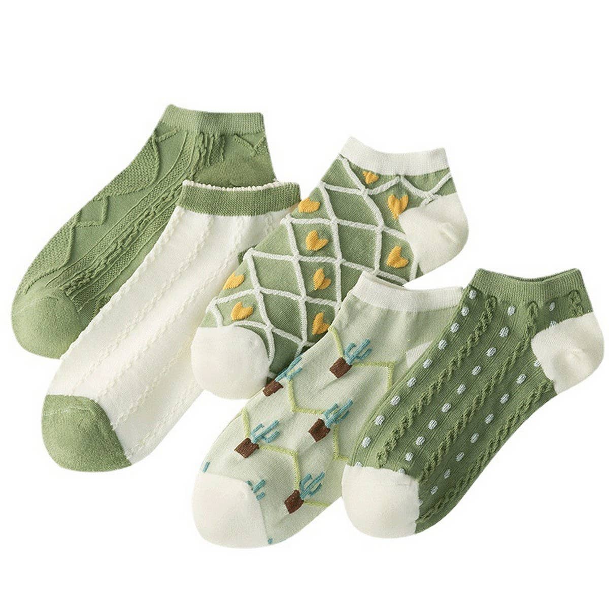 GREEN BOAT SOCKS BREATHABLE SUMMER COTTON SOCKS