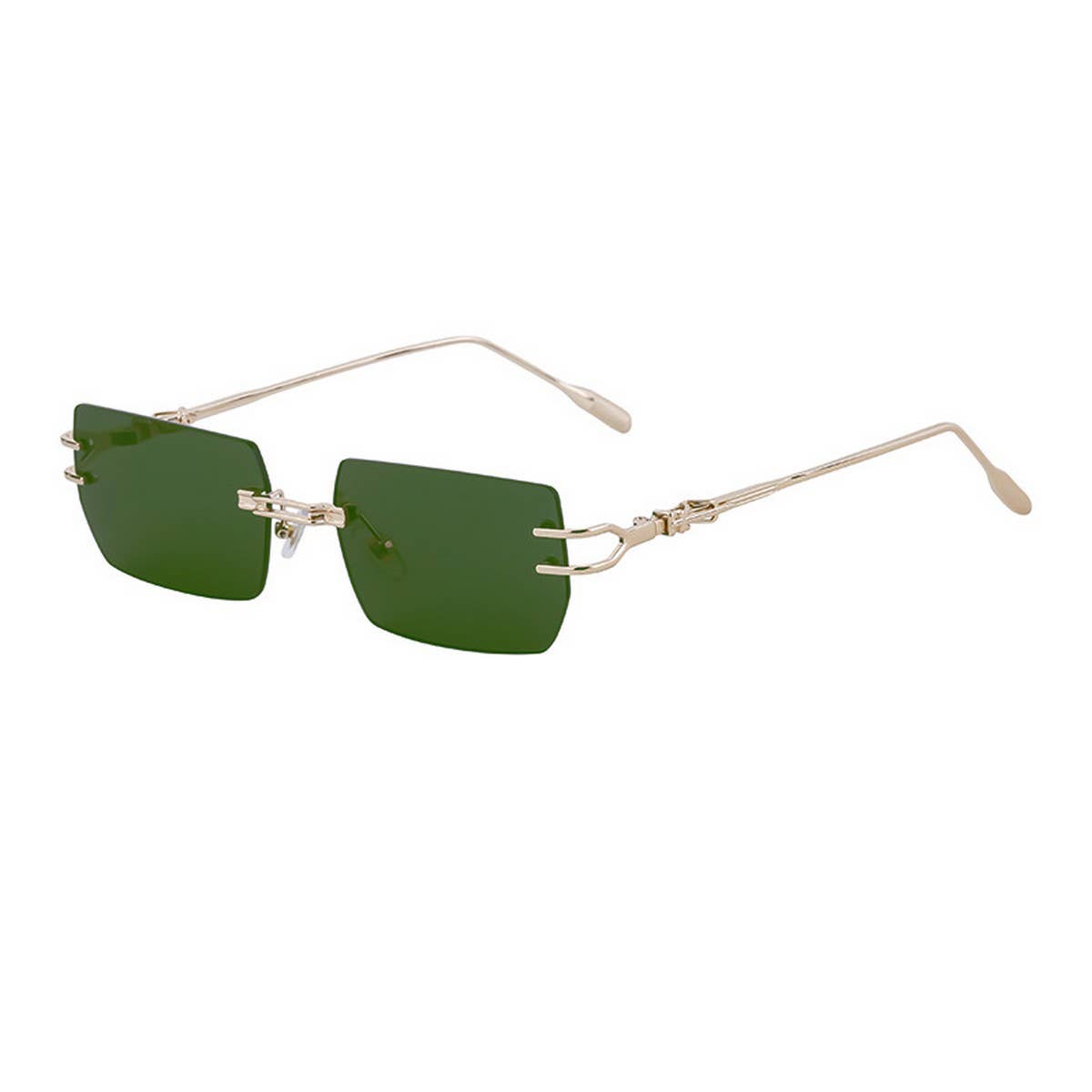 RIMLESS CUT SQUARE FRAME SUNGLASSES