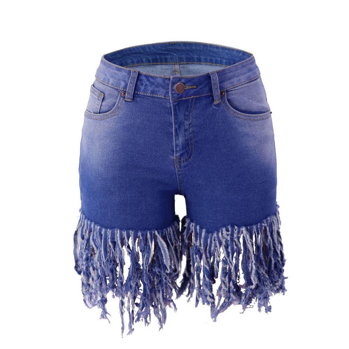 WOMENS DENIM SHORTS WITH TASSELS_CWJS0076