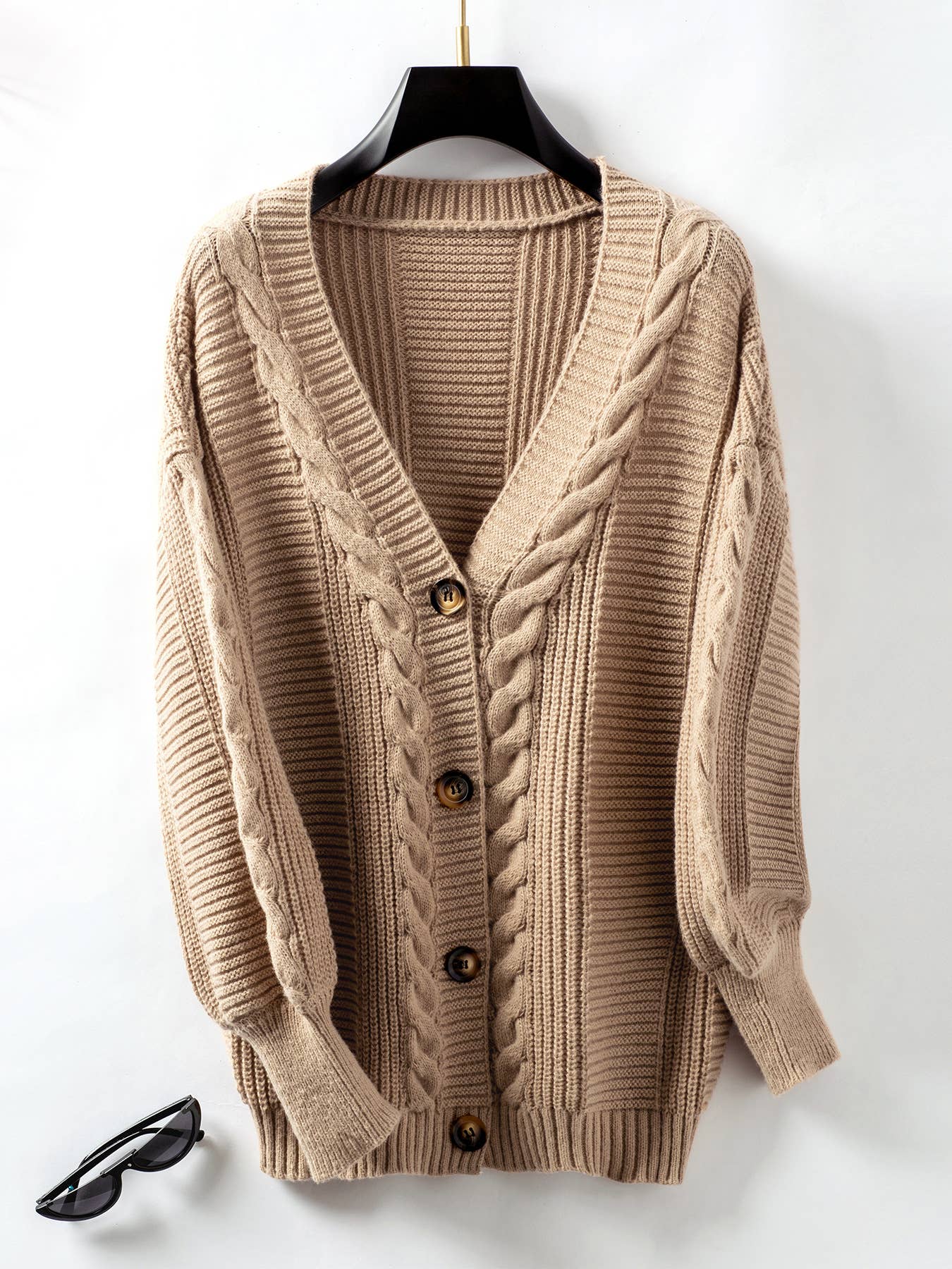 VINTAGE SINGLE-BREASTED LOOSE SWEATER JACKET