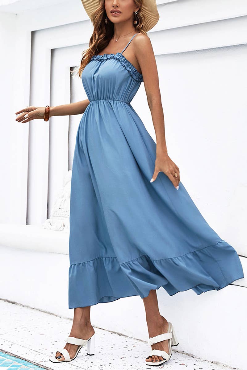 SUPERIOR SLIM-FIT HALTER LONG DRESS