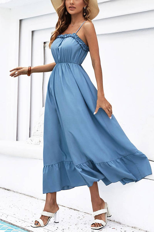SUPERIOR SLIM-FIT HALTER LONG DRESS