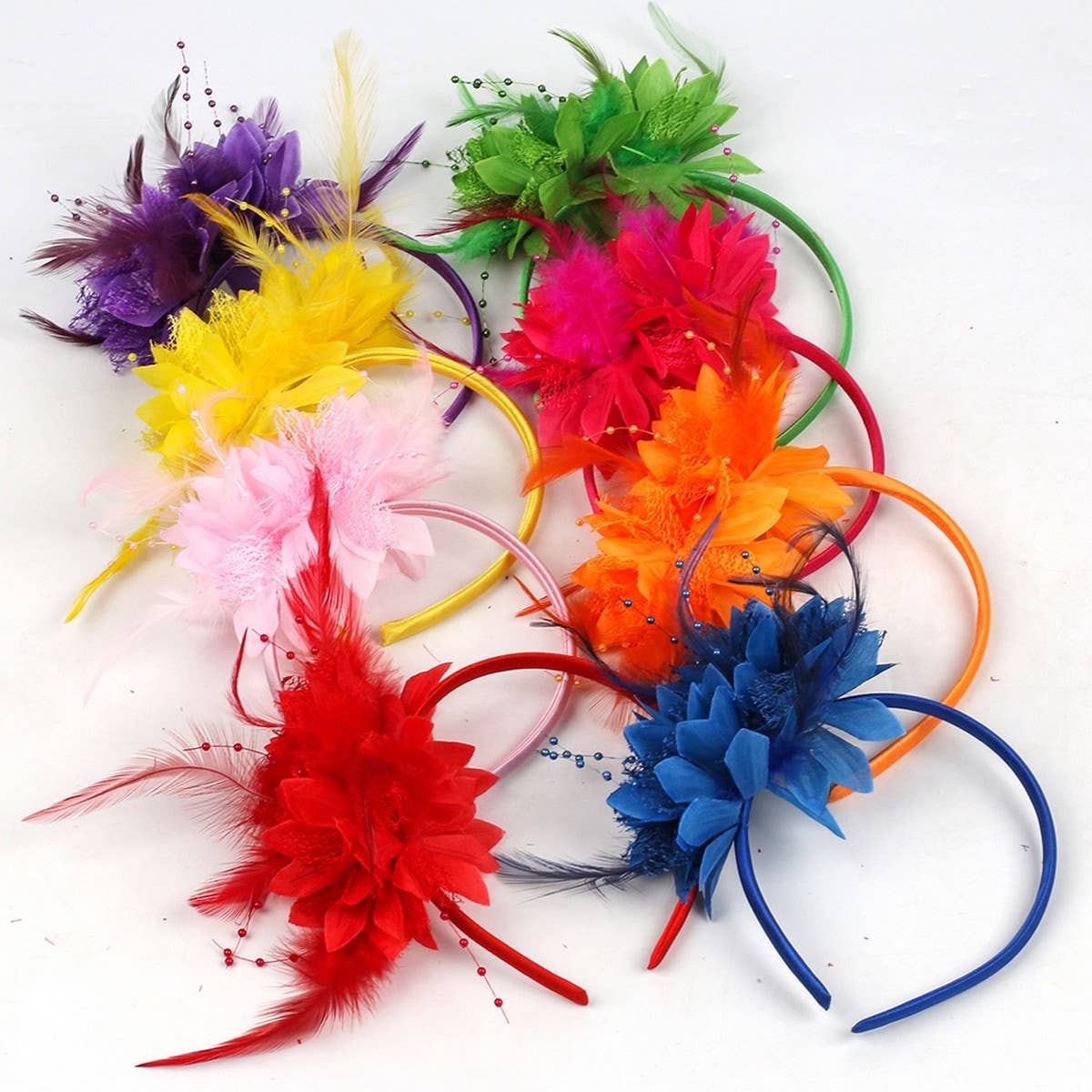 CWAHA07153_FEATHER FLOWER HEADBAND FOR  PERFORMANCE