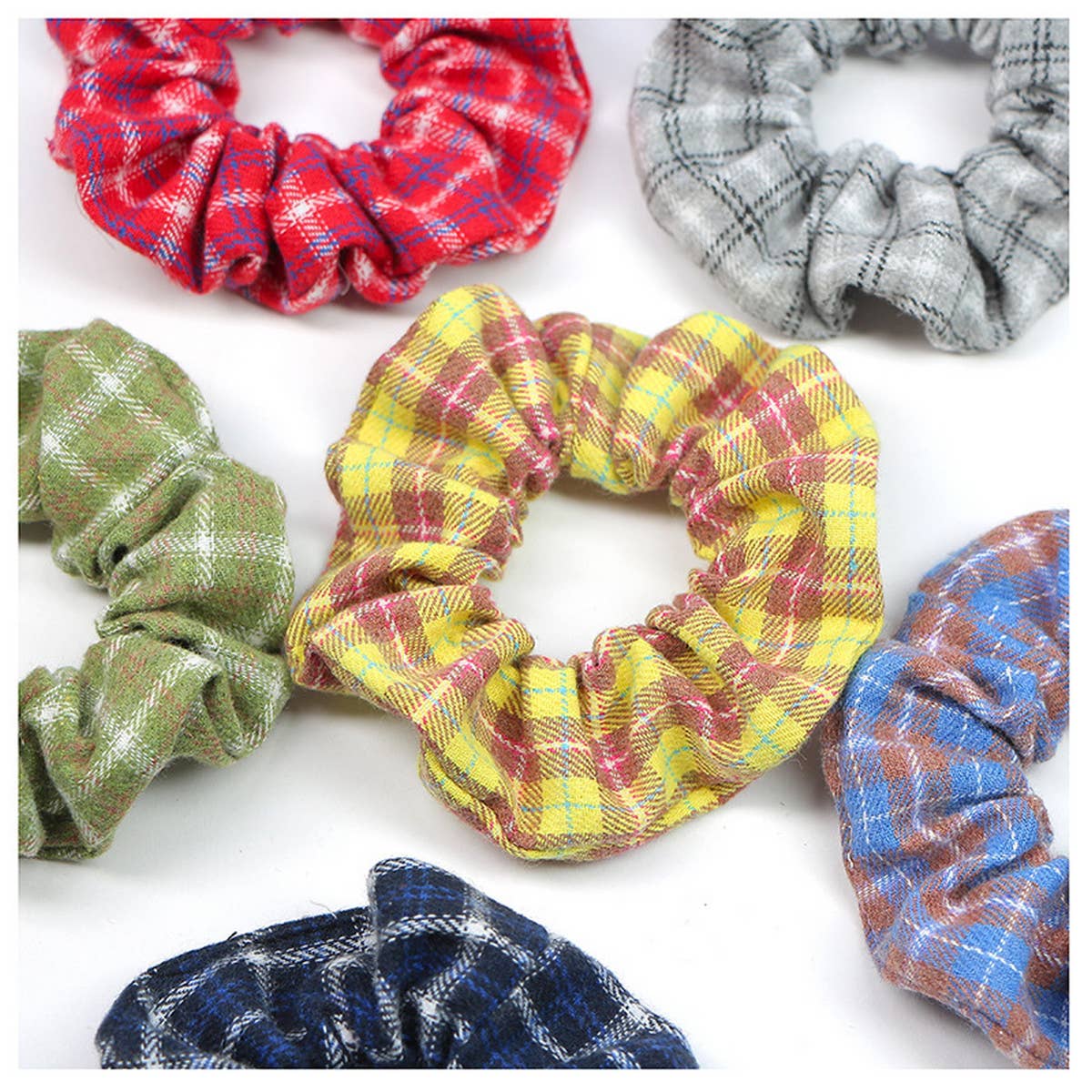 SIMPLE NEW PLAID HAIR TIE_CWAHA1066