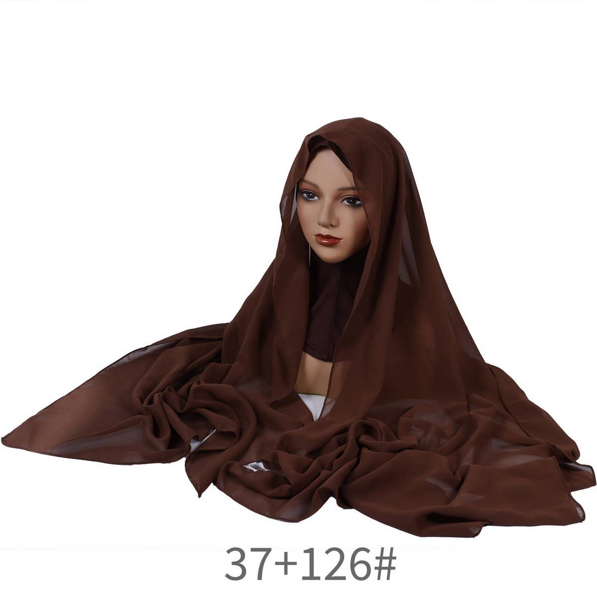 CLASSIC SOLID COLOR PEARL CHIFFON ETHNIC HEADSCARF