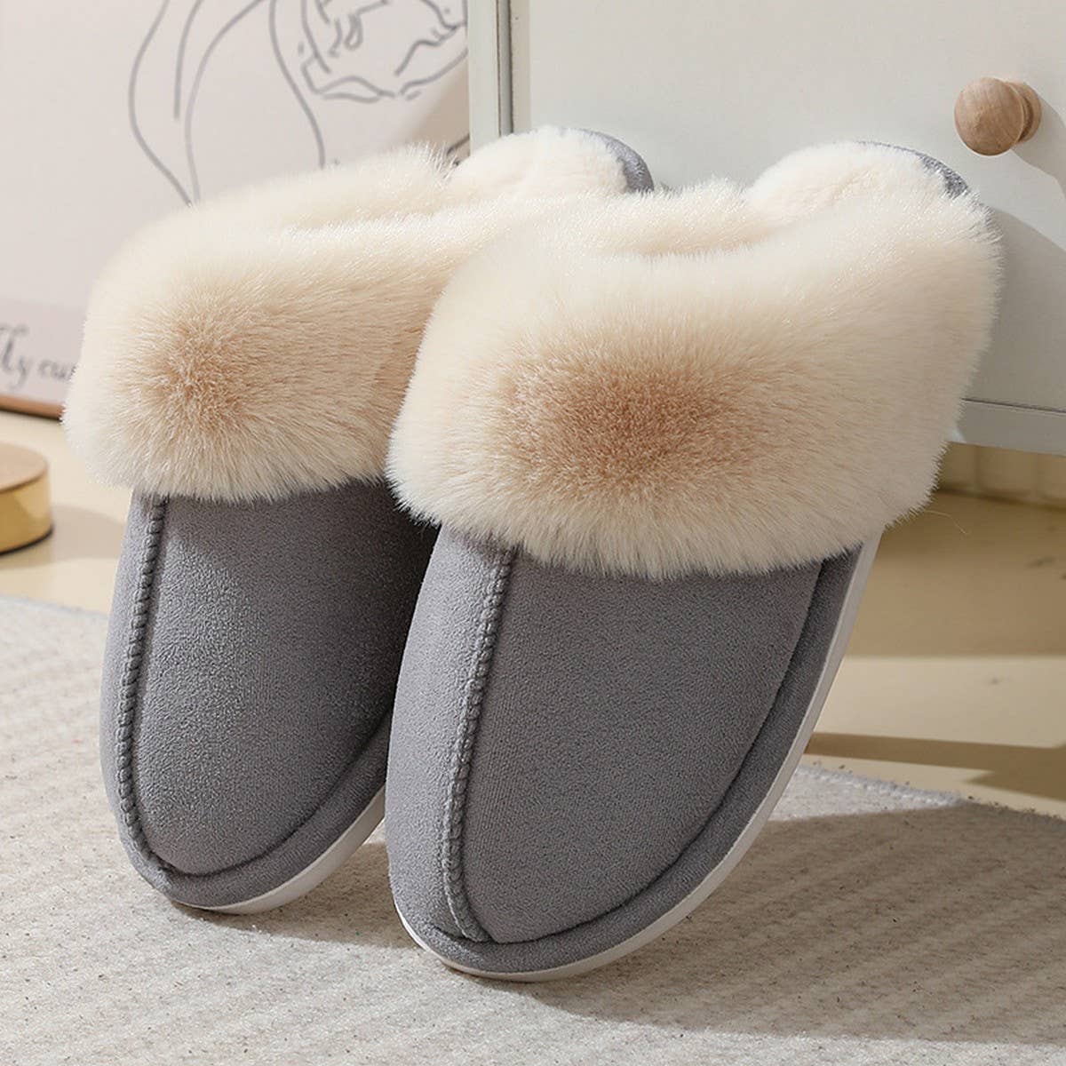 Fluffy Cozy Warm Soft House Slippers