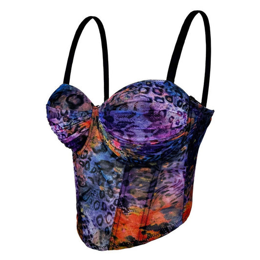 PRINTED SUSPENDERS SEXY HOT GIRL HERRINGBONE BRA_CWMM4129