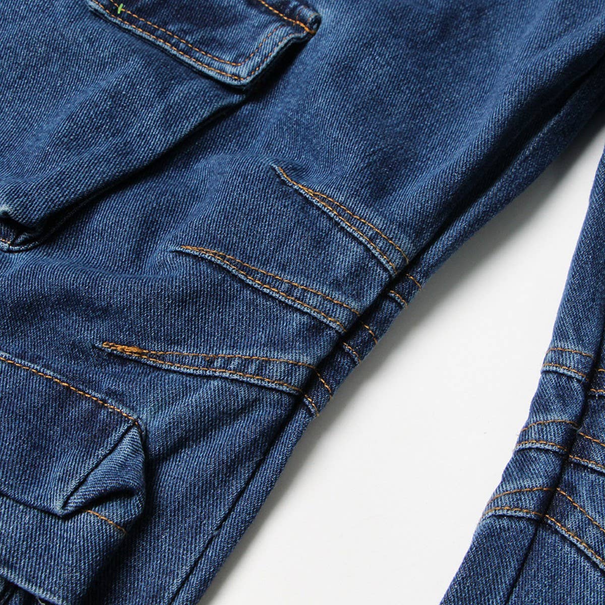 MULTI POCKET LOOSE WIDE LEG CARGO PANTS JEANS