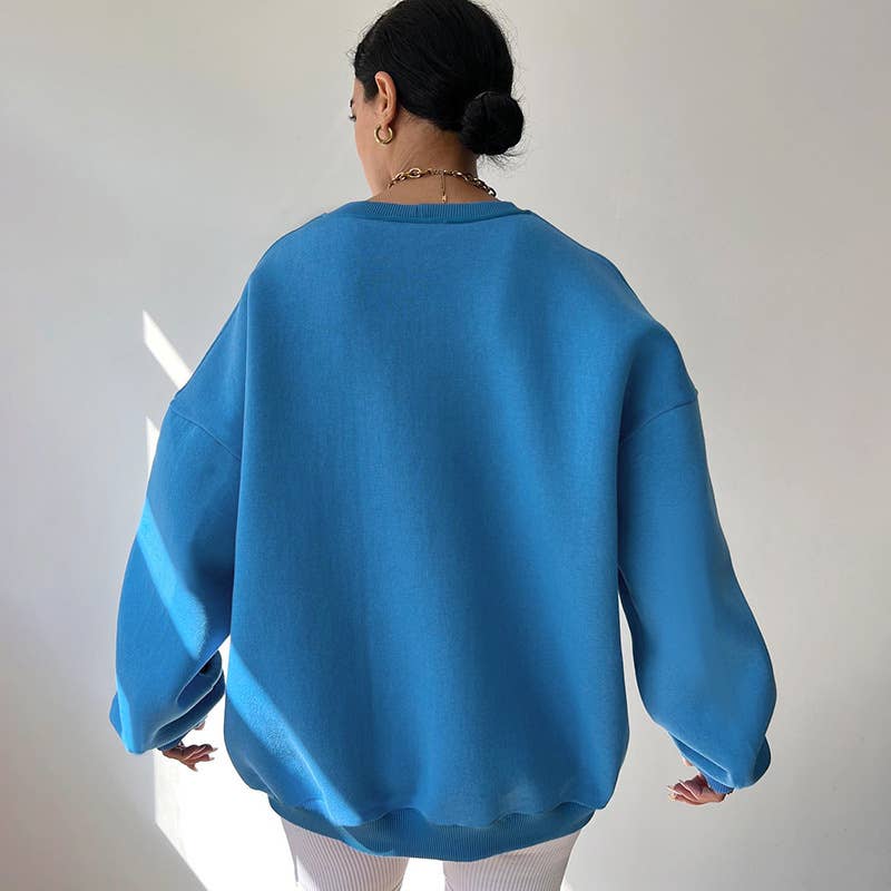 KNIT CREW-NECK LONG-SLEEVED FASHION CASUAL HOODIE