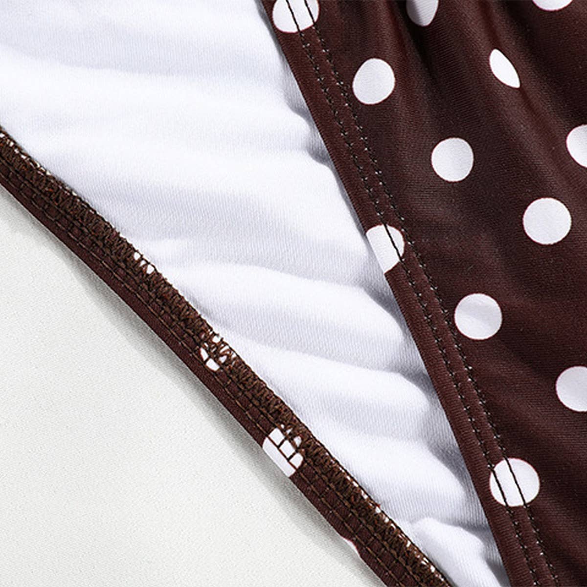 NEW BANDEAU STRAP SOLID COLOR SPLIT SWIMSUIT